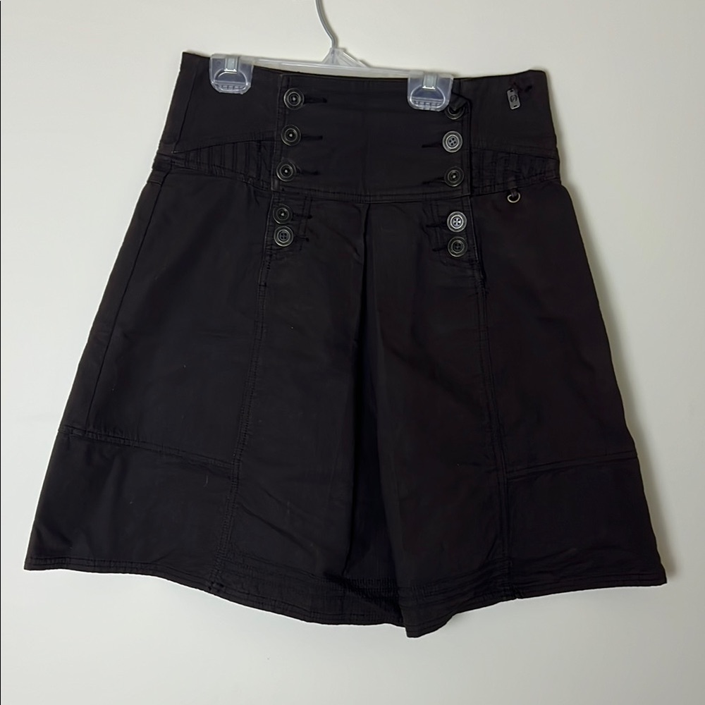 100% cotton dark brown twill skirt size 36eu equal to 6 or 8 silvercreek